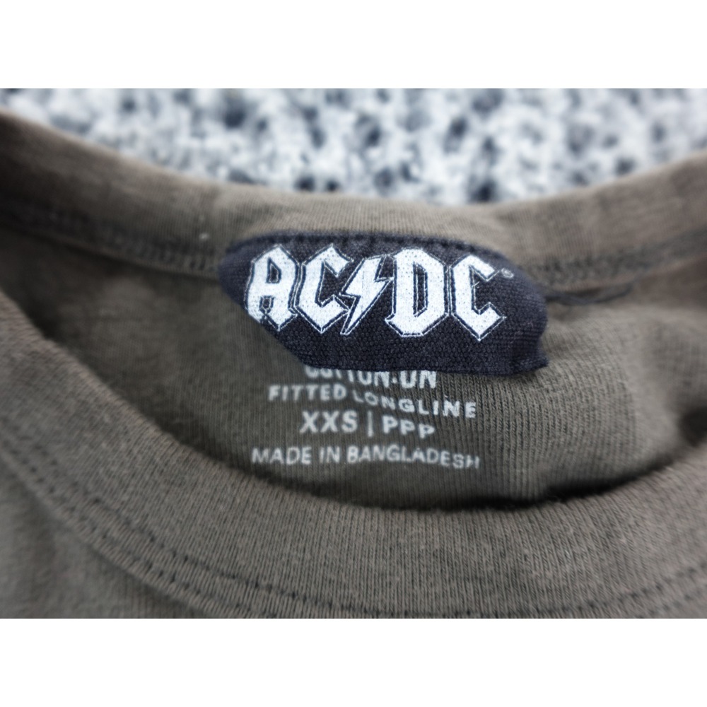 Kids AC DC T Shirt Short Sleeve Gray‎ XXS Fitted Longline Cotton - Picture 2 of 7